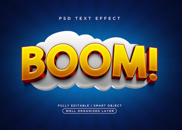 3d style boom text effect