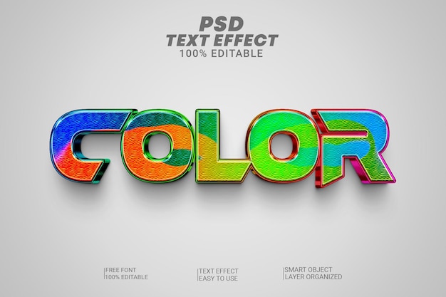 3d style color editable text effect