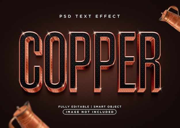 3d style copper text effect