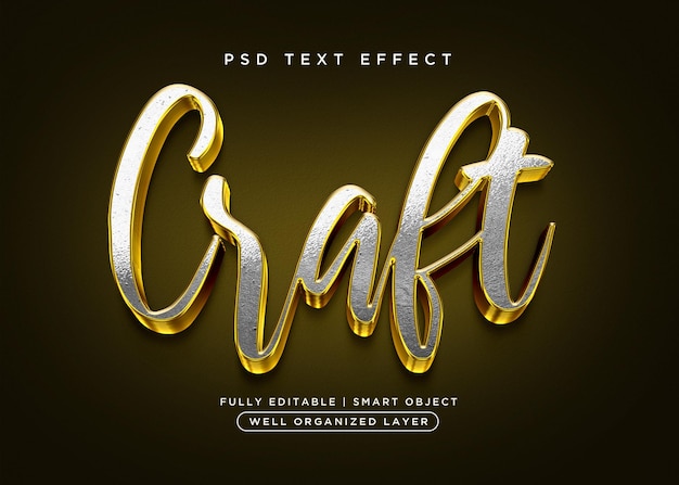 3d style craft text effect