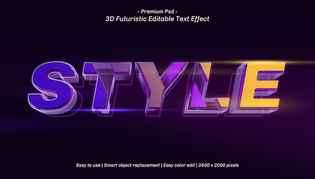 3d style editable text effect