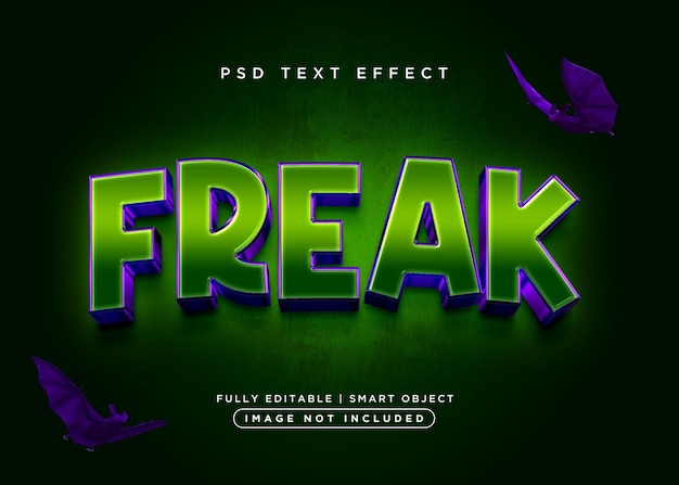 3d style freak text effect