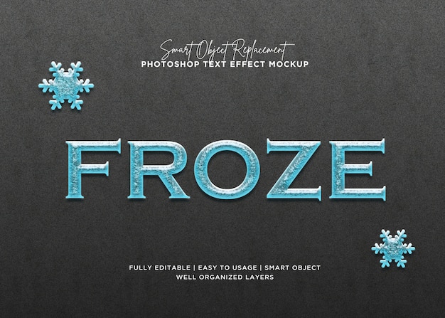 PSD 3d style froze text effect