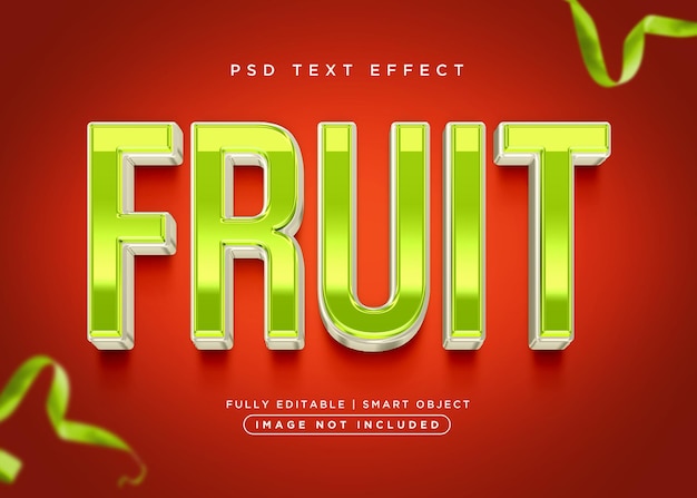 PSD effetto testo frutta in stile 3d