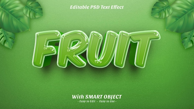 PSD stile 3d effetto stile testo frutta