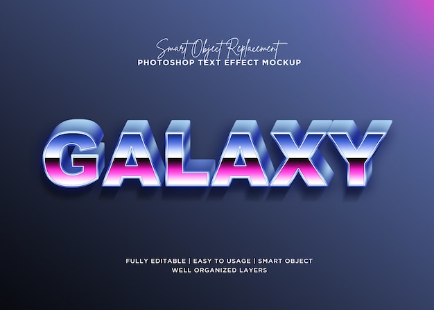 PSD 3d style galaxy text effect template