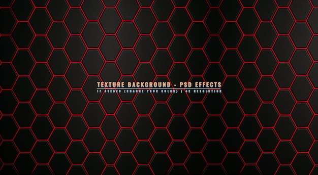 PSD 3d style glowing hexagonal pattern on transparent background