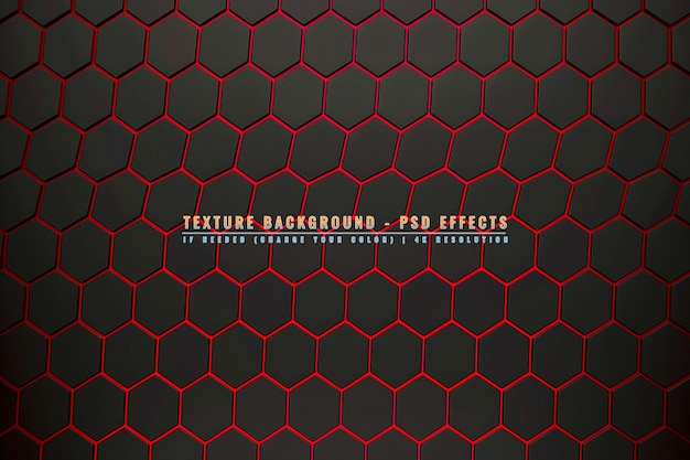 PSD 3d style glowing hexagonal pattern on transparent background