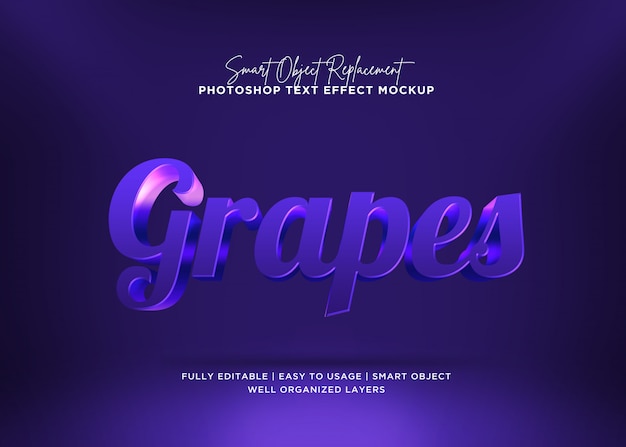 3d style grapes text effect