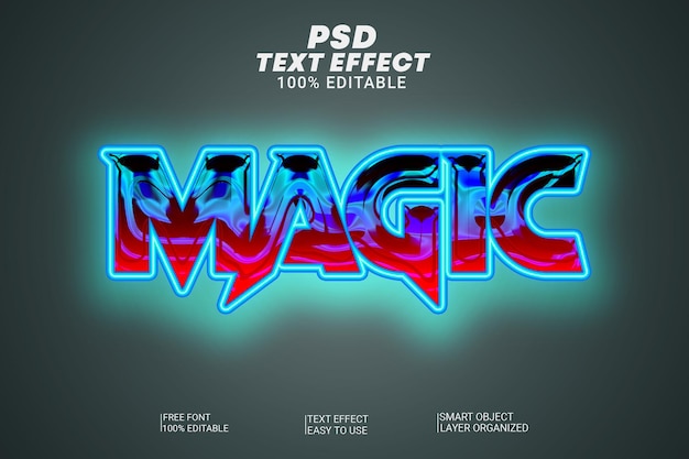 3d style magic editable text effect