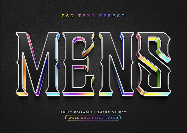 3d style mens text effect