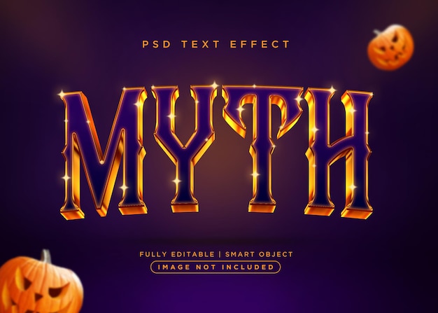 PSD 3d style myth text effect