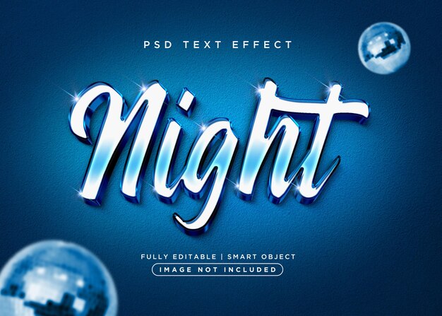 3d style night text effect