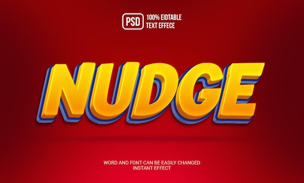 3d style nudge text effect