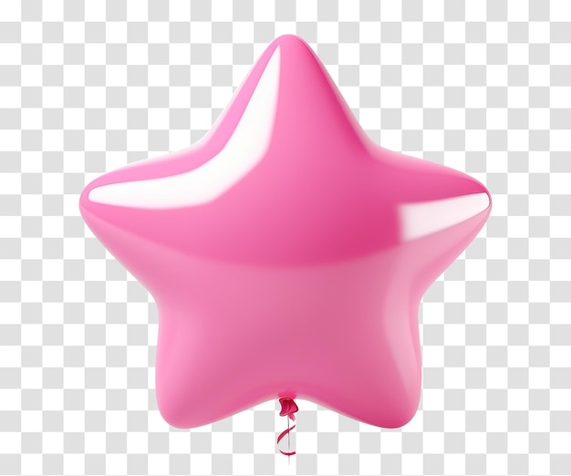 3d style pink star isolated on transparent background png