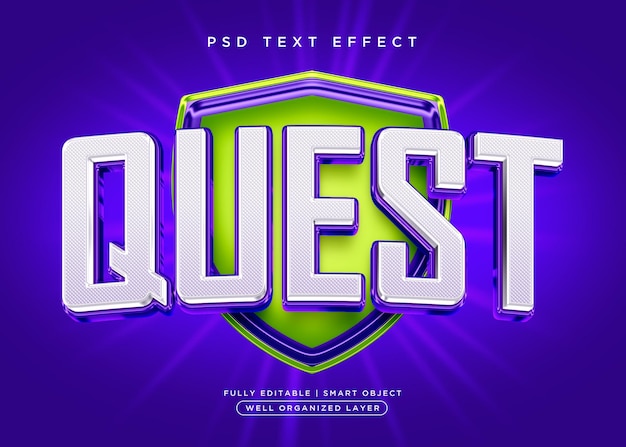 PSD 3d style quest text effect