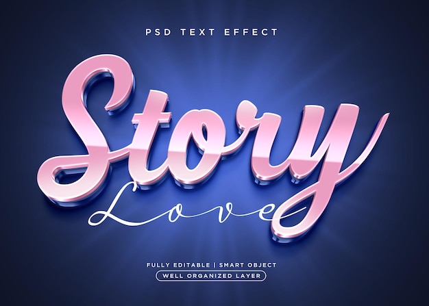 3d style story text effect