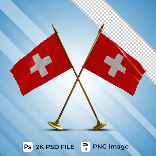 PSD 3d style switzerland flag waving