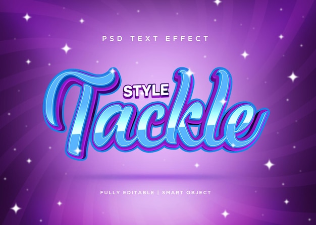 3d style tackle text effect