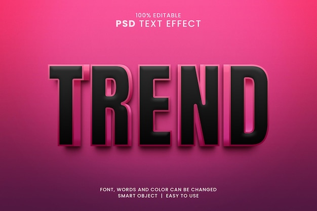 3d style trend text effect