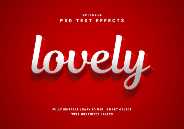 3D style valentine lovely text effect