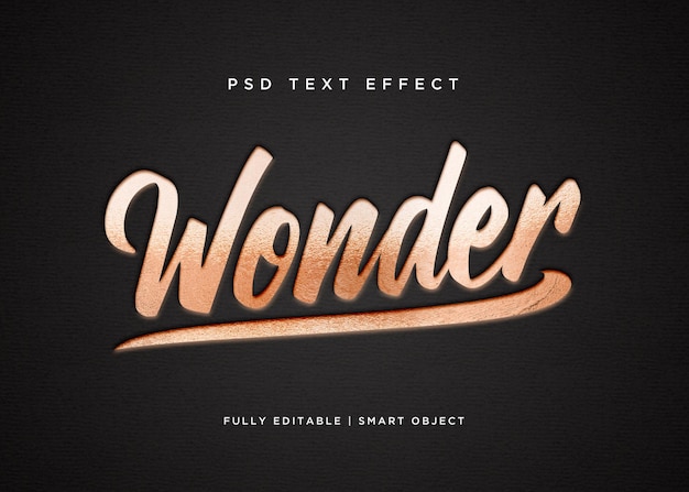 3d style wonder text effect