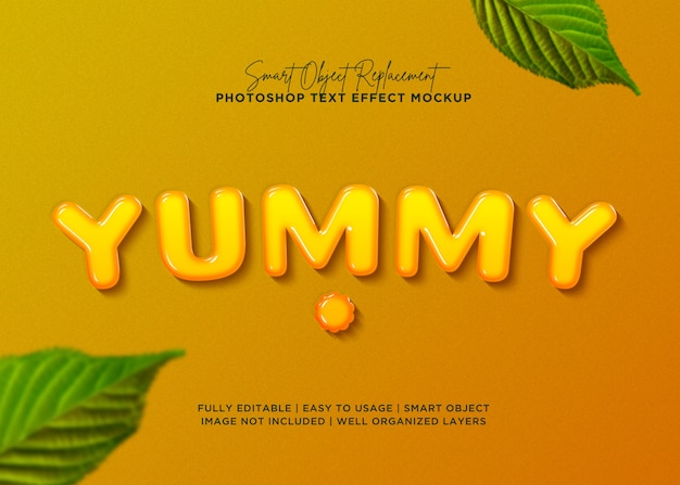 3d style yummy text effect