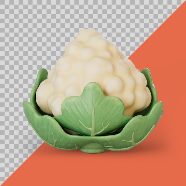 PSD 3d stylized cauliflower