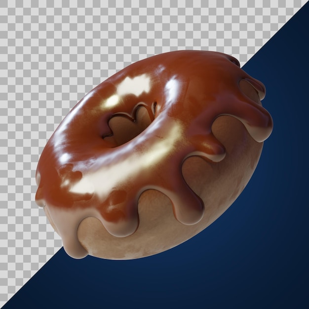 PSD donut di cioccolato stilizzato in 3d