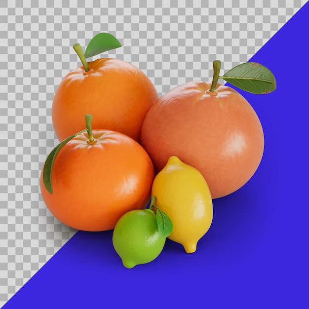 3d stylized citric fruits