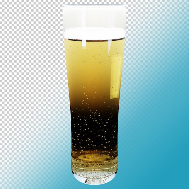 透明な背景に 3 d の様式化されたビールのカップ