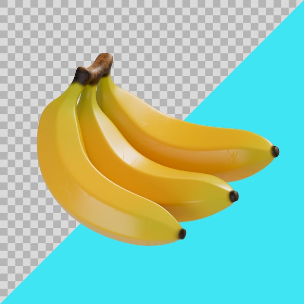 Deliziose banane stilizzate in 3d