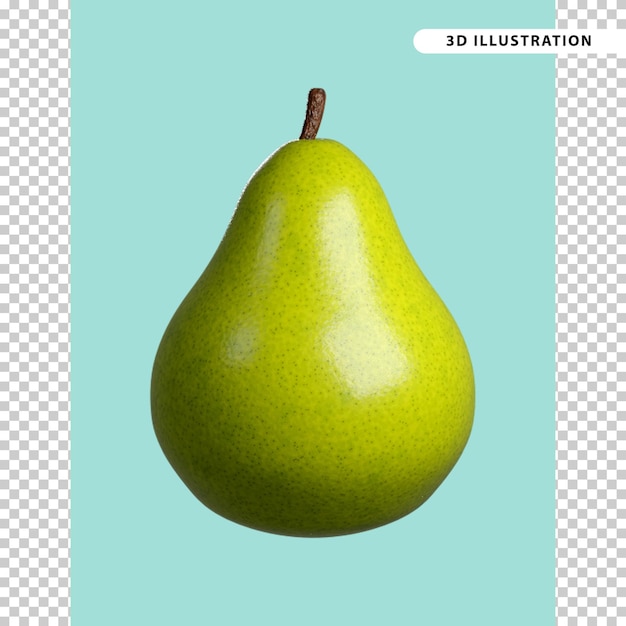 3d stylized delicious pear fruit