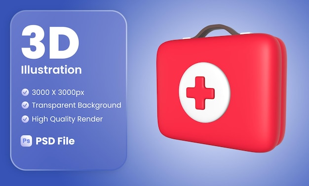 3D Stylized First Aid Kit Illustration