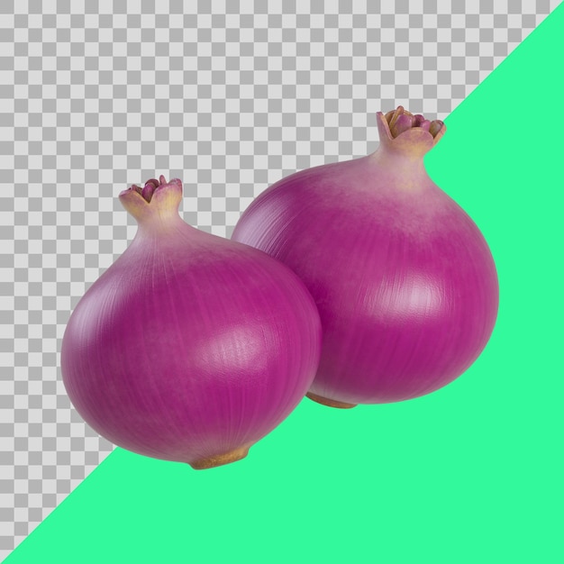 3D stylized fresh red onions