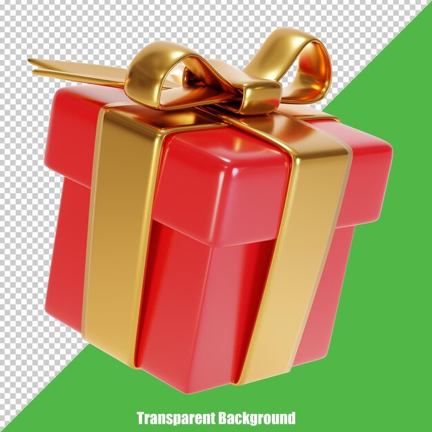 3d stylized gift box on transparent background