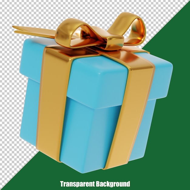 3d stylized gift box on transparent background