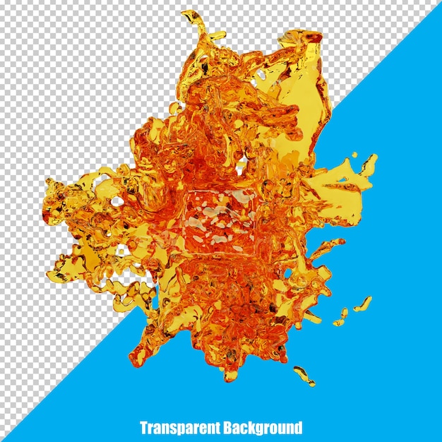 透明な背景にリアルな外観を持つ 3d 様式化された液体スプラッシュ