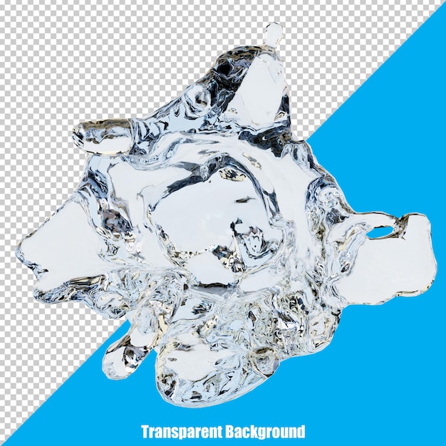 PSD 투명한 배경에 사실적인 모양을 가진 3d 스타일화된 액체 스플래시