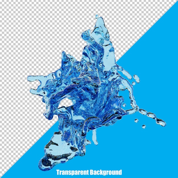 PSD 3d stylized liquid splash with a realistic appearance on a transparent background