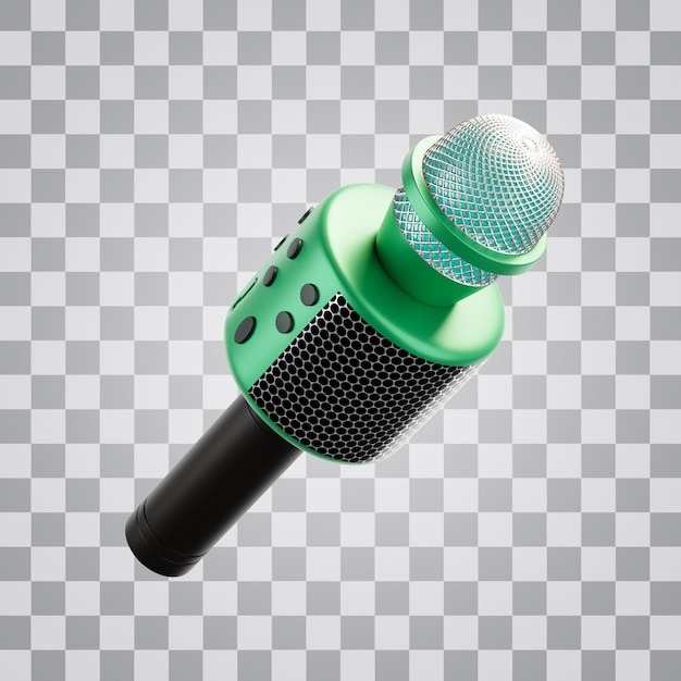 PSD 3d stylized microphone alpha background