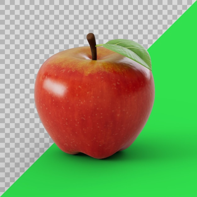 3d定型化された赤いリンゴの果実