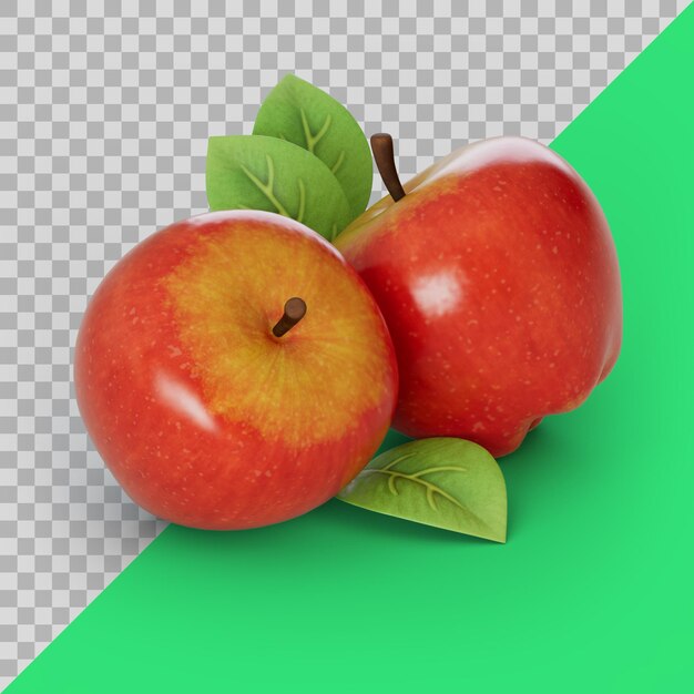 3d stylized red apples