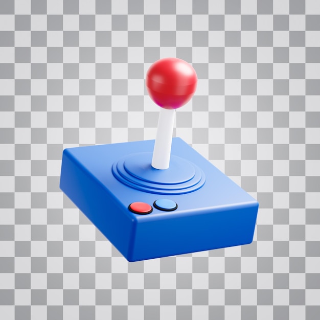 PSD 3d stylized retro joystick gaming alpha background