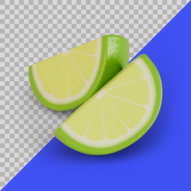 3d stylized sliced limes