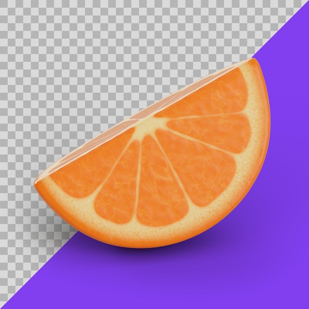 3d stylized sliced orange fruit