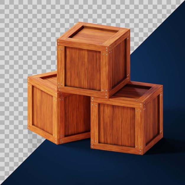 3D Stylized Wood Crates