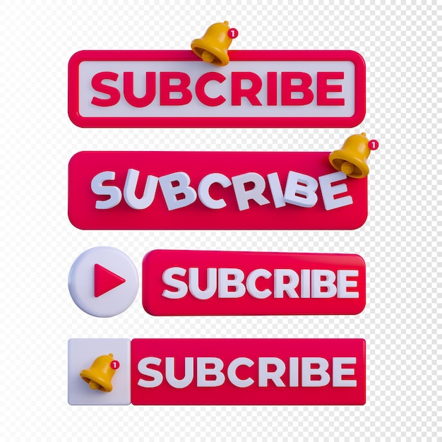 PSD 3d subcribe label notification icon