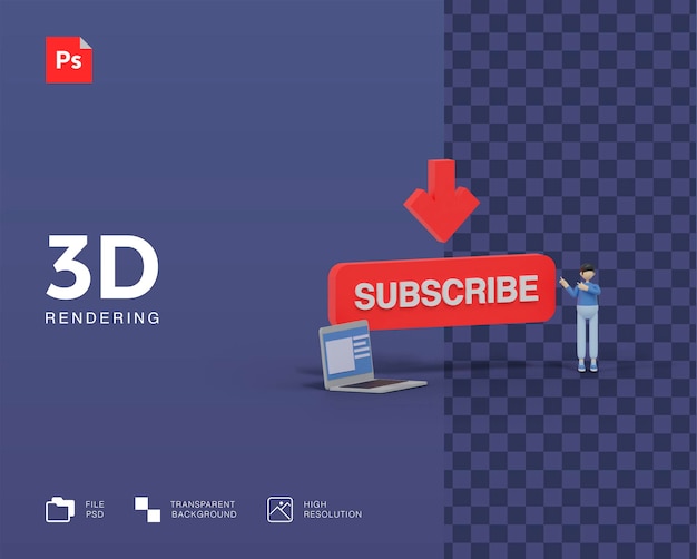 3d подписка иллюстрация