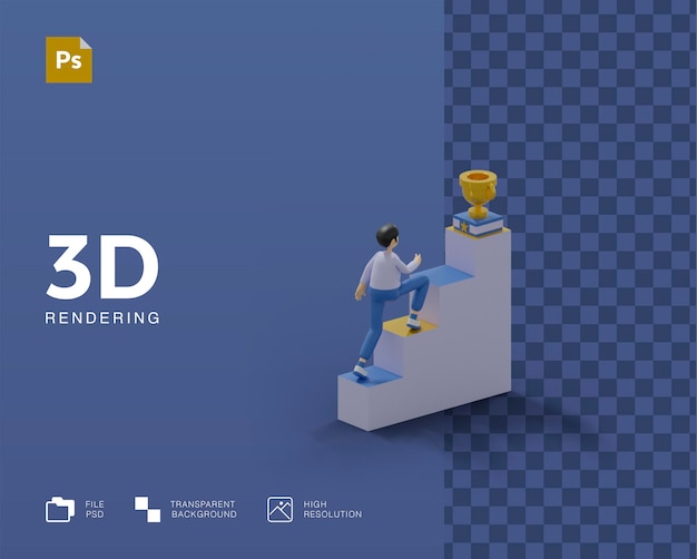 PSD 3d success illustration